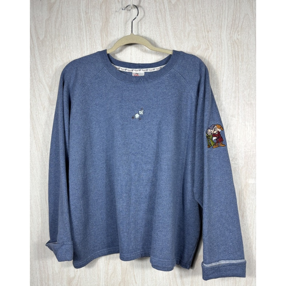 Disney Grumpy Sweater Womens XXL‎ Embroidered Crewneck Disneycore Cozy